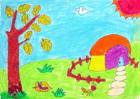 秋天的图片儿童画(5)(点击浏览下一张趣图)