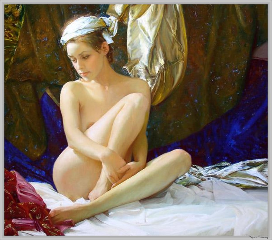 油画最有名的画美女的图：妻子人体油画作品(点击浏览下一张趣图)