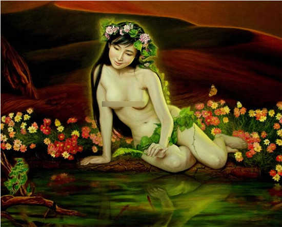 李壮平的神女系列油画：李勤龙女系列油画(4)(点击浏览下一张趣图)