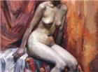 冷军超写实裸体油画：油画人体写生 自然风光裸模