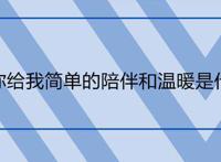 感谢你给我简单的陪伴和温暖是什么歌