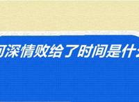 为何深情败给了时间是什么歌