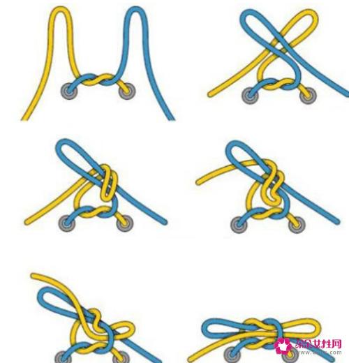 鞋带的系法图解蝴蝶结
