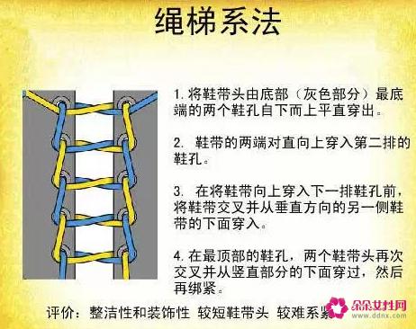 运动鞋鞋带的24种系法图解