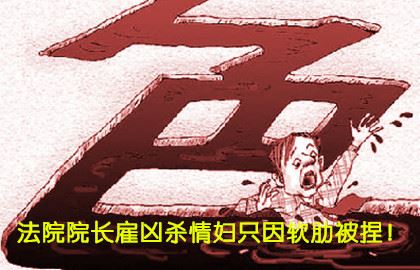 法院院长雇凶杀情妇只因软肋被捏！