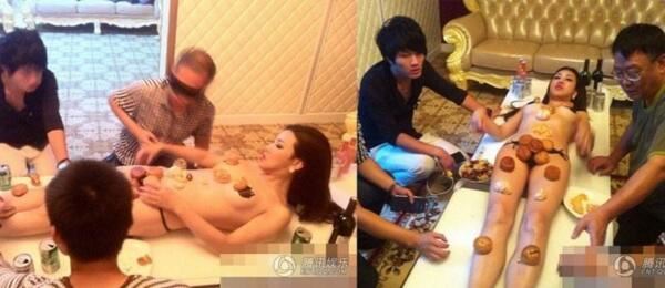 莫露露全裸月饼人体宴,淫乱场面任人随意把玩