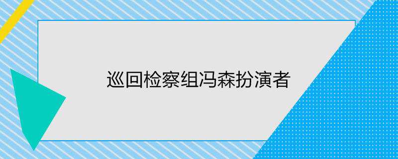 巡回检察组冯森扮演者