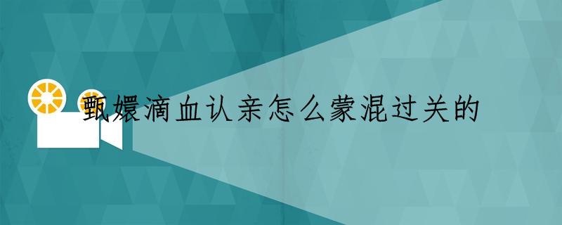 甄嬛滴血认亲怎么蒙混过关的