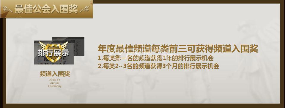 专题：2014YY娱乐年度盛典比赛时间、奖项、评选规则